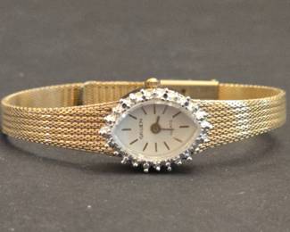 Gruen Womens Quartz Watch with Faux Diamond Bezel
