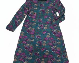 LA CERA Floral Print Long Sleeve Midi Dress