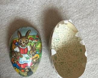 Vintage Easter Egg Tin Box  Made in German Democratic Republic