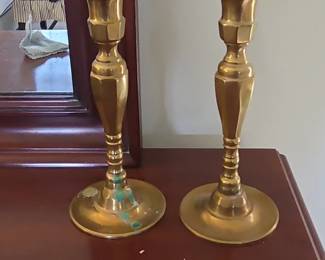 Vintage Brass Candlesticks Pair