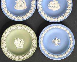 Wedgwood Jasperware Plates Set of   Mixed Motifs and Colors