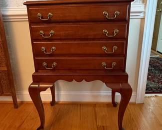 Vintage Cherry Wood Silver Chest