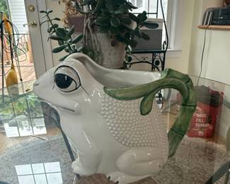 Bordallo Pinheiro Ceramic Frog Pitcher second image