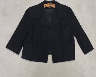 Rafaella Womens Black Cotton Blend Blazer