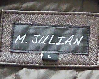 M. Julian Mens Leather Bomber Jacket second image