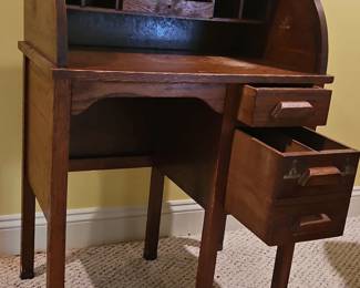 Antique Oak Childs RollTop Desk