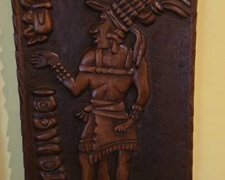 Mayan Warrior Wood Carving