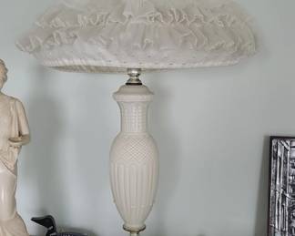 Vintage Ruffled Chintz Table Lamp