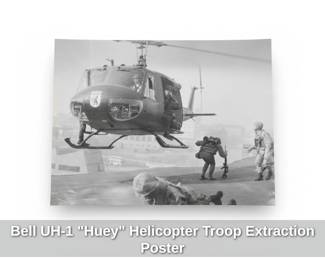Bell UH Huey Helicopter Troop Extraction Poster