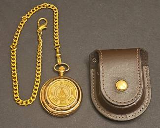 Citation Masonic Pocket Watch with Chain and Case third image