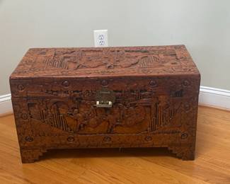 Vintage Chinese Carved Camphorwood Chest