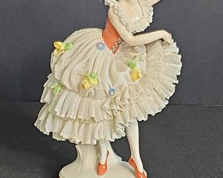 Volkstedt Dresden Lace Ballerina Figurine, Made in Germany