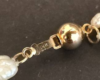 TwoStrand Freshwater Pearl Necklace and Bracelet Set with 14k Gold Beads and Amethyst Accents third image