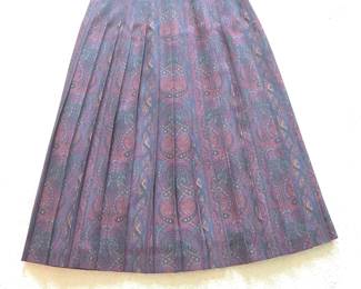 Brooks Brothers Paisley Pleated Skirt