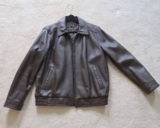 M. Julian Mens Leather Bomber Jacket