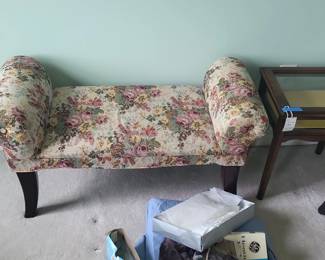 Floral Upholstered Chaise Lounge