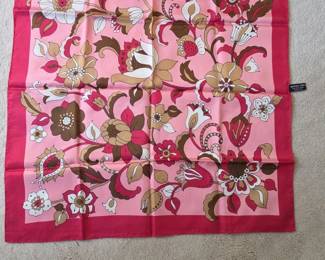 Vintage Floral Print Acetate Twill Scarf