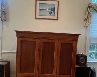 Vintage Cherry Wood Media Cabinet