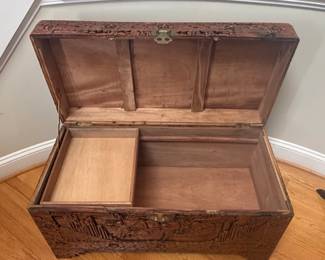 Vintage Chinese Carved Camphorwood Chest sixth image