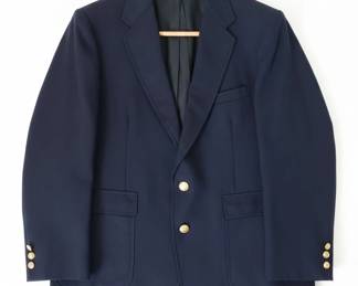 London Fog Vintage Navy Wool Blazer with Gold Buttons