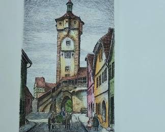 Ernst Geissendorfer Rothenburg ob der Tauber Etching