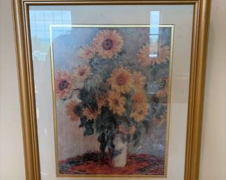 Framed Print of Sunflowers in a Vase