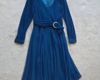 Miss Ellie California Pleated Dress with Rhinestone Buckle
