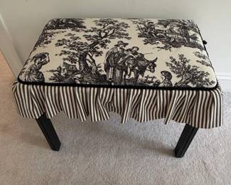 Toile de Jouy Storage Bench