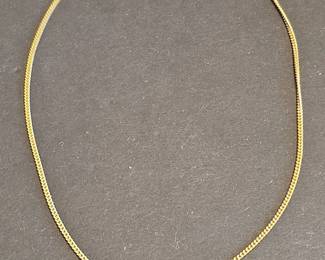 18k Yellow Gold Curb Chain Necklace with Four Beads