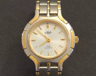 Attwood  Sawyer Womens TwoTone Quartz Watch with Engraved Logo