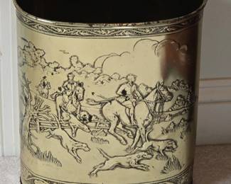 Weibro Corp. Lithographed Metal Waste Bin with Hunting Scene