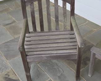 Smith  Hawken Teak Garden Bench and Matching Chair Set third image