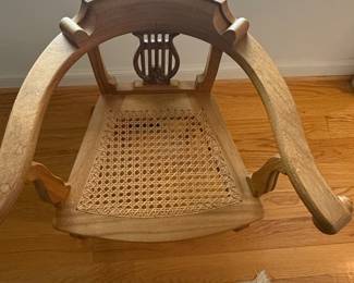 Set of Antique Lyre Back Armchairs with Cane Seat third image