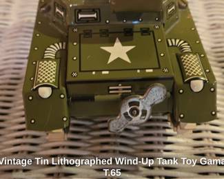 Vintage Tin Lithographed WindUp Tank Toy Gama T. third image