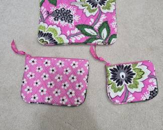 Vera Bradley Cosmetic or Accessory Bags Set of   Priscilla Pink Pattern