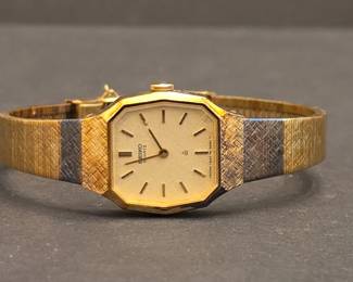 Seiko Womens GoldTone Octagonal Case Quartz Watch