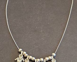 Sterling Silver Birthstone Babies Charm Necklace