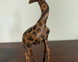 Hand Carved Wooden Giraffe Figurine  Made in Kenya