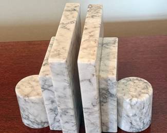 Art Deco Alabaster Marble Bookends