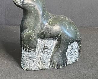 Vintage Inuit Soapstone Carving of a Seal