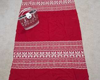 Vintage Ukrainian Embroidered Handbag and Blanket Set
