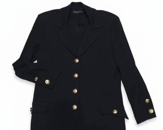 St. John Basics Black Knit Blazer with GoldTone Buttons