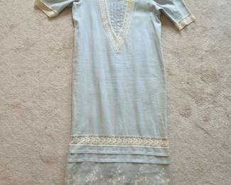 Jessica McClintock Light Blue Lace Trimmed Dress