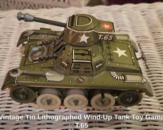 Vintage Tin Lithographed WindUp Tank Toy Gama T. second image