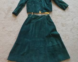 Woodward Collection Suede Skirt and Jacket Set