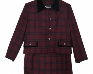 Kasper for A.S.L. Plaid Skirt Suit
