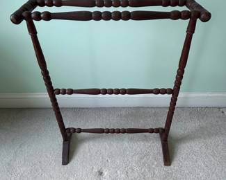 Vintage Mahogany Barley Twist Towel or Quilt Rack