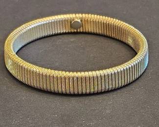 GoldTone Mesh Link Bracelet with Magnetic Clasp