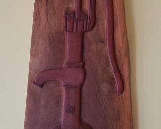 Carved Wooden Water Pump Wall Art