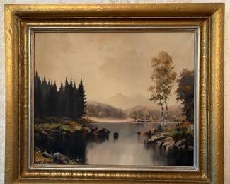 Bavarian landscape painting by Mueller